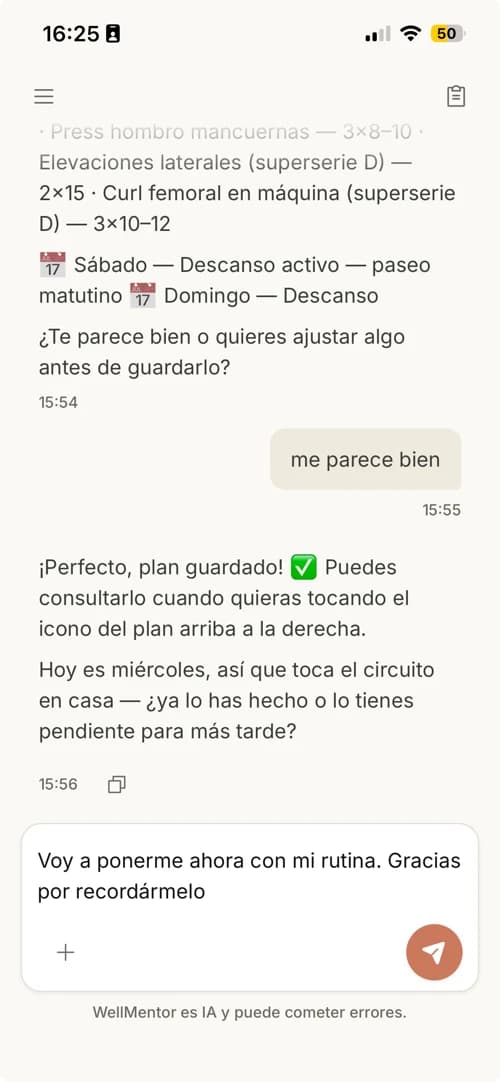 Captura de pantalla de la aplicación