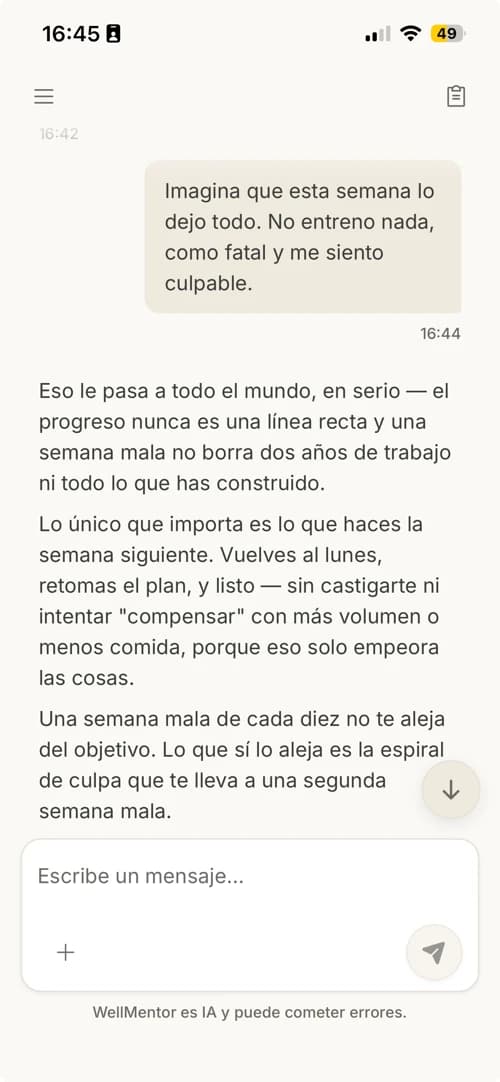 Captura de pantalla de la aplicación